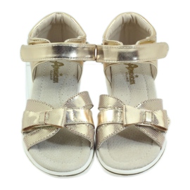 American Club sandales américaines chaussures enfant semelle cuir jaune 4