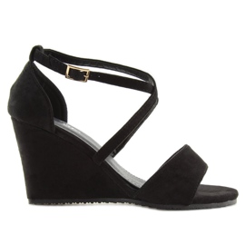 Sandales compensées noires 266-6 noir le noir 3