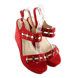 Sandales compensées rouges 1606 Rouge 5