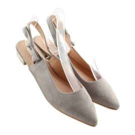 Ballerines grises à talon ouvert 100-879SA-1 3