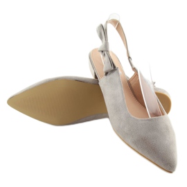 Ballerines grises à talon ouvert 100-879SA-1 2