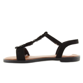 Sandales en daim noir pour femmes WL-001 1