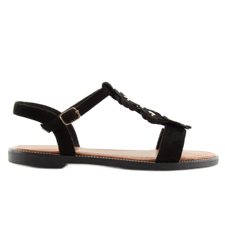 Sandales en daim noir pour femmes WL-001 2