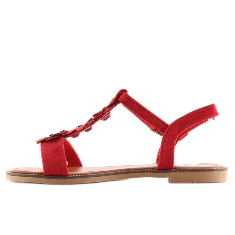 Sandales en daim rouge pour femmes WL-001 1