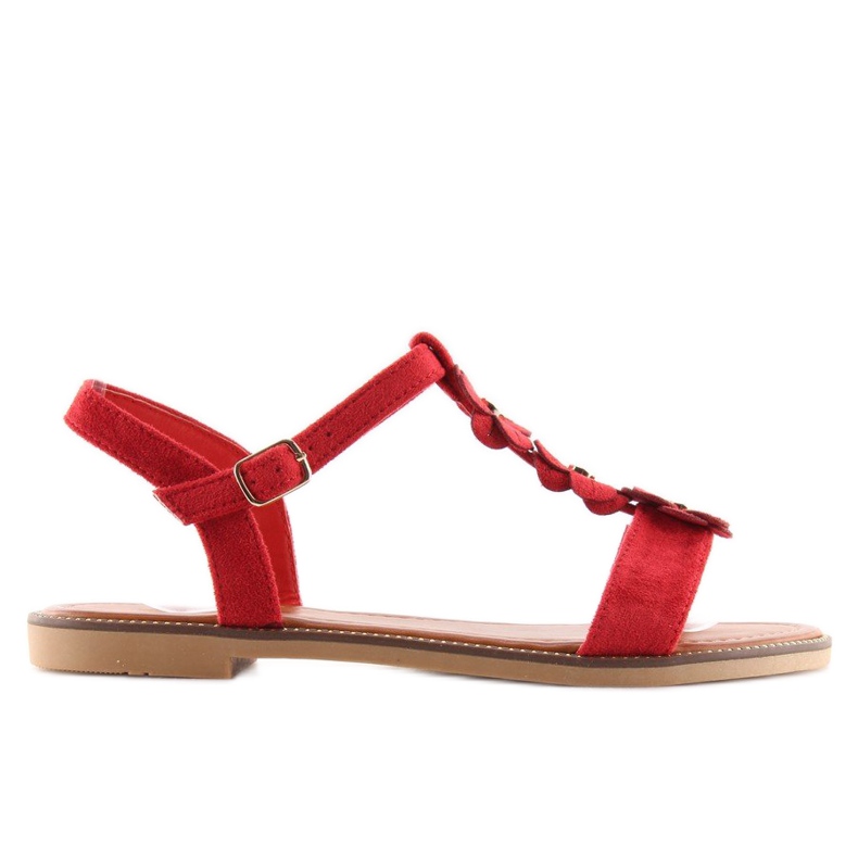 Sandales en daim rouge pour femmes WL-001 2