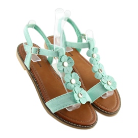 Sandales en daim à la menthe pour femmes WL-001 vert 4