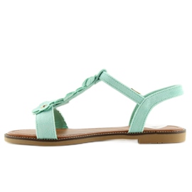 Sandales en daim à la menthe pour femmes WL-001 vert 1