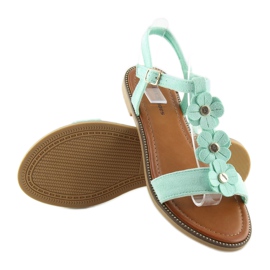 Sandales en daim à la menthe pour femmes WL-001 vert 5