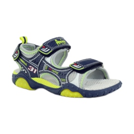 American Club Chaussures enfant sandales rougeoyantes américaines 1702 bleu marine vert gris 1