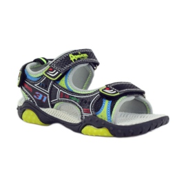 American Club Chaussures enfant sandales rougeoyantes américaines 1702 vert gris bleu le noir 1