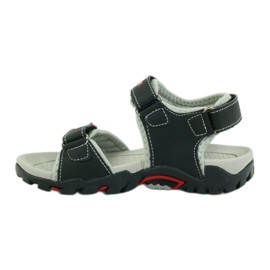 American Club sandales noires pour enfants 1713 rouge gris 2