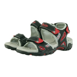American Club sandales noires pour enfants 1713 rouge gris 3