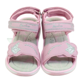 American Club Chaussures enfant sandales cuir semelle incandescente américain rose gris 4