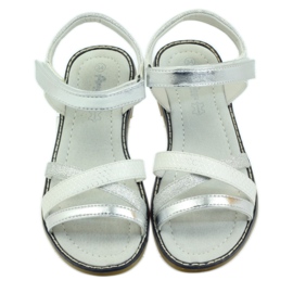 American Club sandales américaines chaussures enfant semelle cuir gris 4