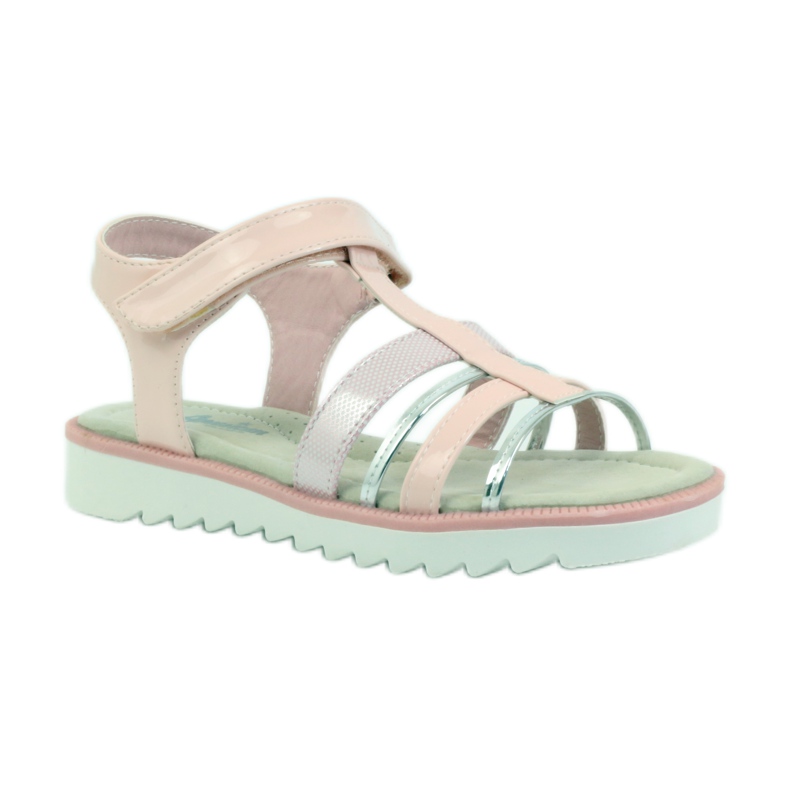 American Club Sandales avec insert en cuir américain 16903 rose gris 1