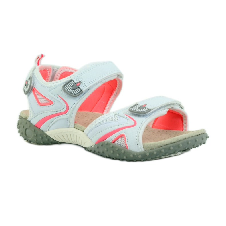 American Club Sandales avec empiècement en cuir américain 1707 orange blanche 1