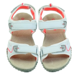 American Club Sandales avec empiècement en cuir américain 1707 orange blanc 4