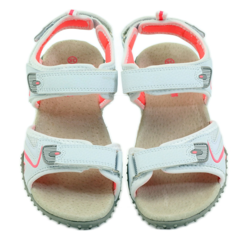 American Club Sandales avec empiècement en cuir américain 1707 orange blanc 4