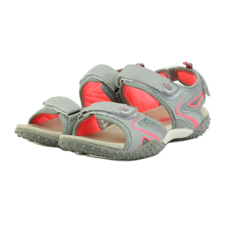 American Club Sandales avec empiècement en cuir américain 1707 gris orange 3