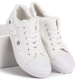 Baskets en tissu blanc 2