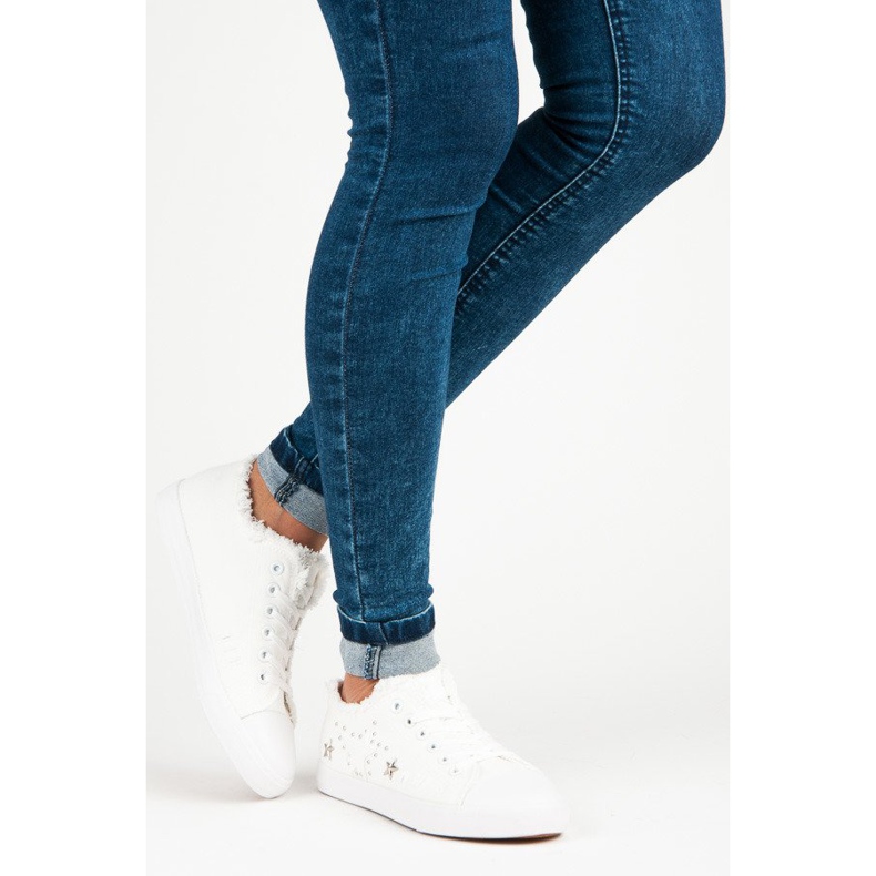 Baskets en tissu blanc blanche 1