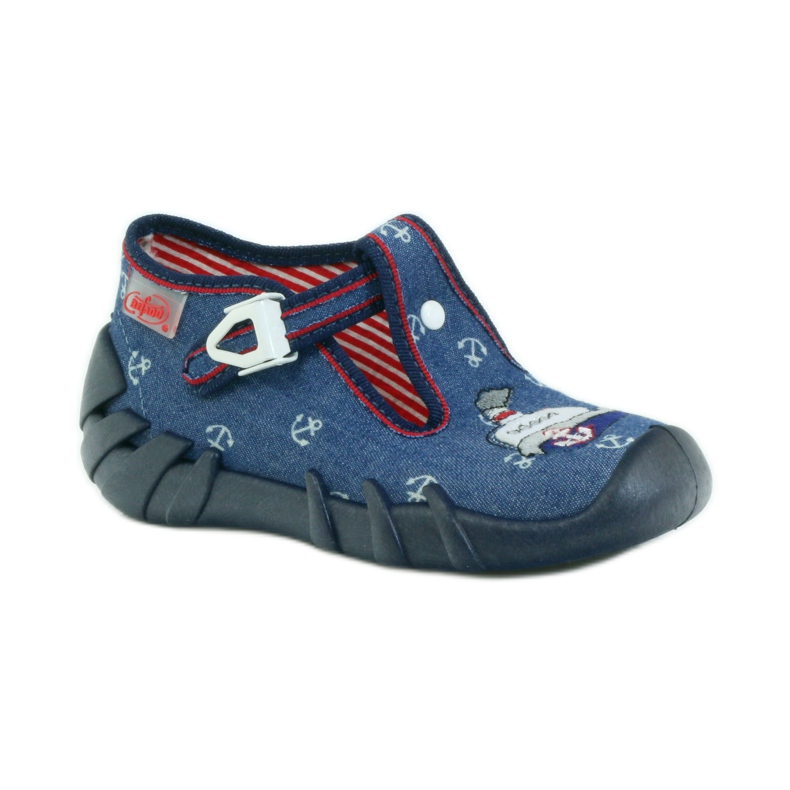 Befado chaussures pour enfants 110p311 pantoufles bleu marine 1