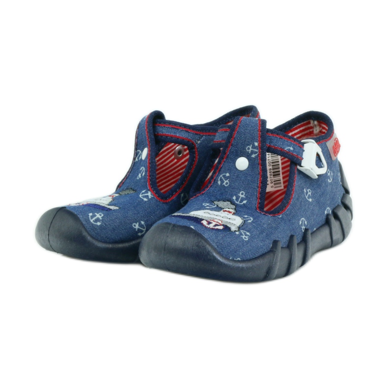 Befado chaussures pour enfants 110p311 pantoufles bleu marine 3