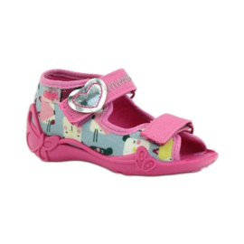 Chaussons Sandales Serduszko Befado 242p071 rose gris 1