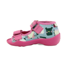 Chaussons Sandales Serduszko Befado 242p071 rose gris 2