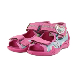 Chaussons Sandales Serduszko Befado 242p071 rose gris 3