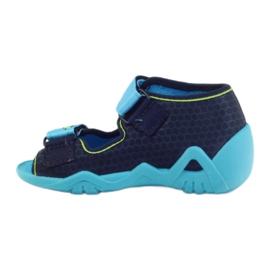 Befado chaussures enfants pantoufles sandales 250p068 bleu marin bleu vert 2