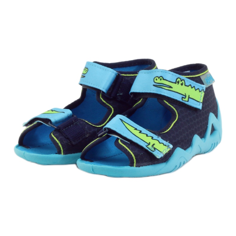 Befado chaussures enfants pantoufles sandales 250p068 bleu marine bleu vert 3