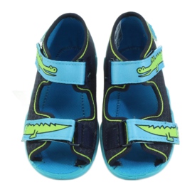 Befado chaussures enfants pantoufles sandales 250p068 bleu marin bleu vert 4