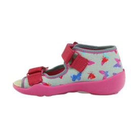 Sandales Befado 242p077 avec empiècement en cuir rose gris 2