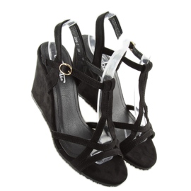 Sandales compensées noires 266-7 noir le noir 1