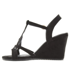 Sandales compensées noires 266-7 noir le noir 2