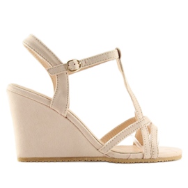 Sandales compensées beiges 266-7 beige 6