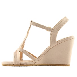 Sandales compensées beiges 266-7 beige 2