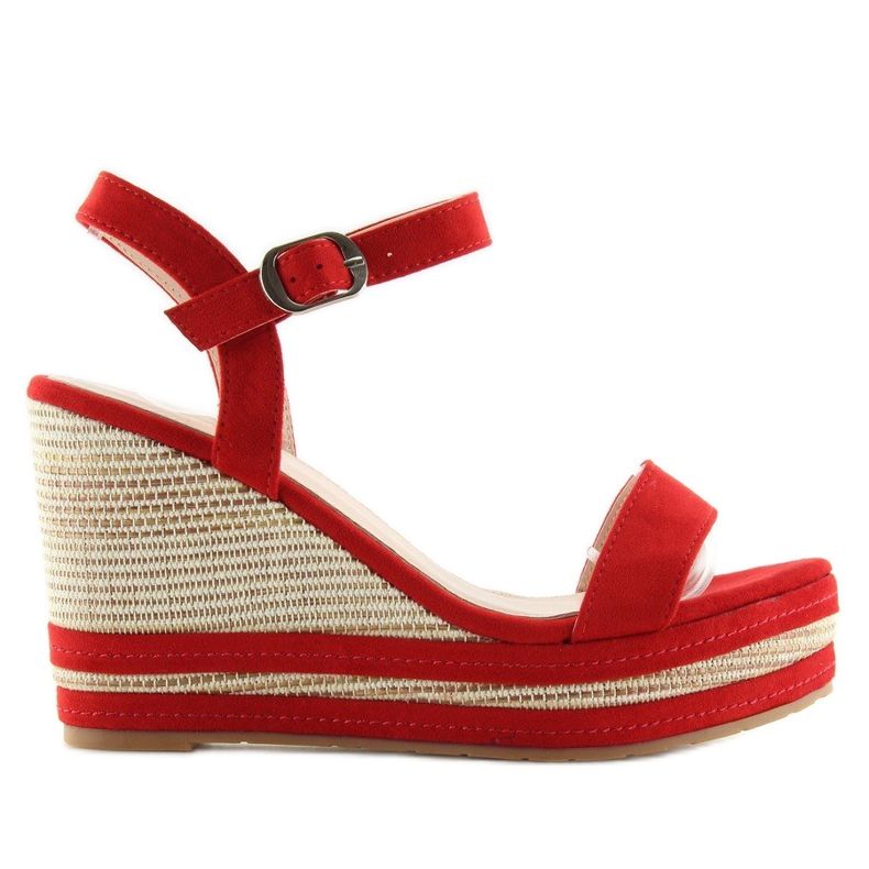 Sandales compensées rouge 1505-2 rouge 2