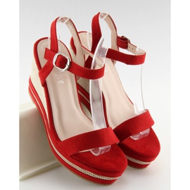 Sandales compensées rouge 1505-2 rouge 5