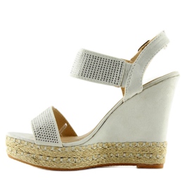 Sandales grises à talon compensé 3811-7 Gris 2