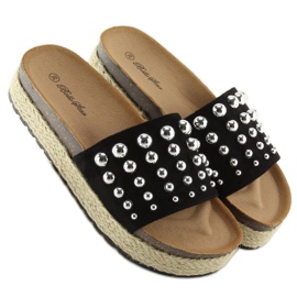 Chaussons espadrilles noirs à clous S03 le noir 5