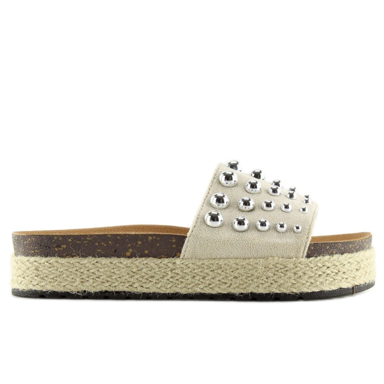 Chaussons espadrilles à clous Beige S03 2