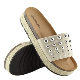 Chaussons espadrilles à clous Beige S03 6