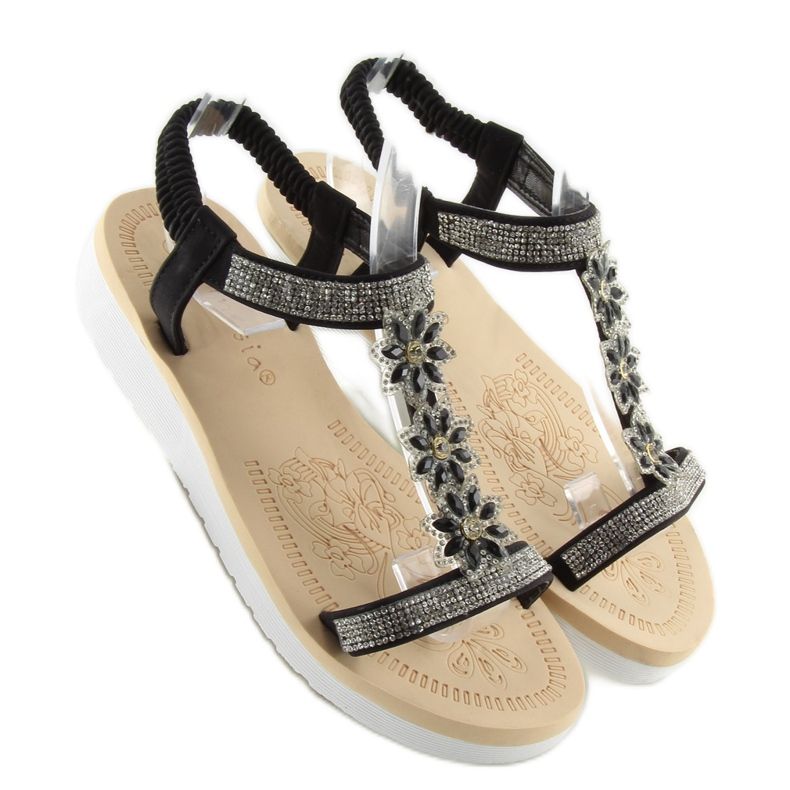 Sandales noires pour femmes WSJ-49 noir le noir 1