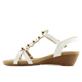 Sandales à petit talon compensé blanc HX-1 blanc blanche 2