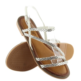 Sandales avec zircons cubiques blancs FM814 blanc 2