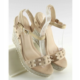 Espadrilles à semelle compensée beige TS-16 Beige 3