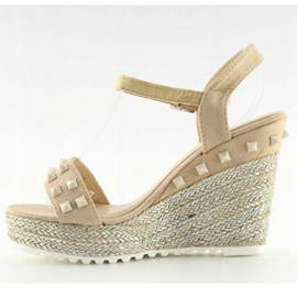Espadrilles à semelle compensée beige TS-16 Beige 5