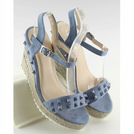 Espadrilles bleues à semelles compensées, bleu TS-16 Bleu 3